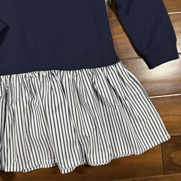 Addison Bay Women's Size Medium Navy Blue White‎ Stripe Sweatshirt Swing Dress - Picture 3 of 11